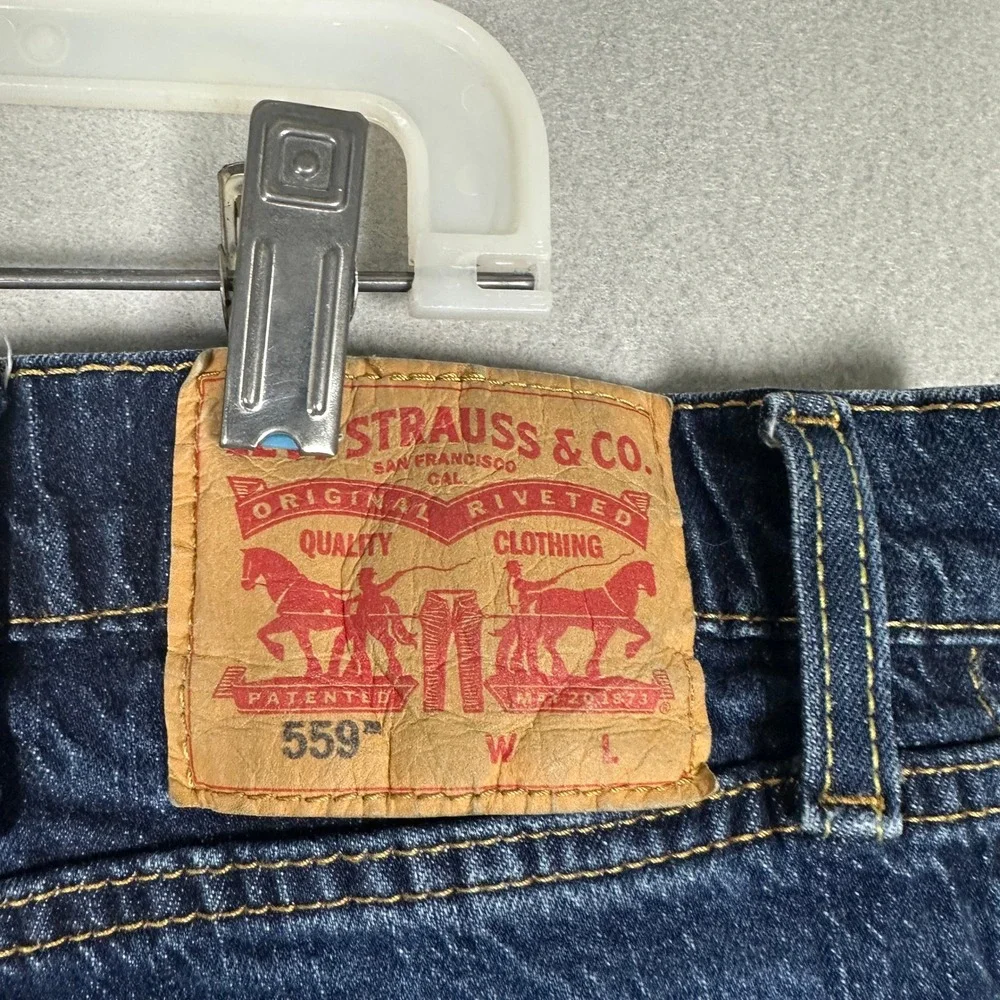Levi's 559 Jeans Mens 44x32 Relaxed Straight Blue Stretch EUC